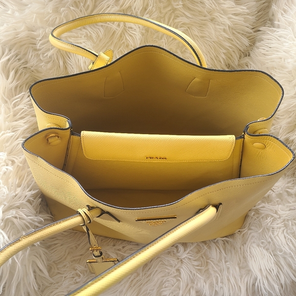 Prada Double Tote Saffiano Leather Color Ginestra - Picture 7 of 16